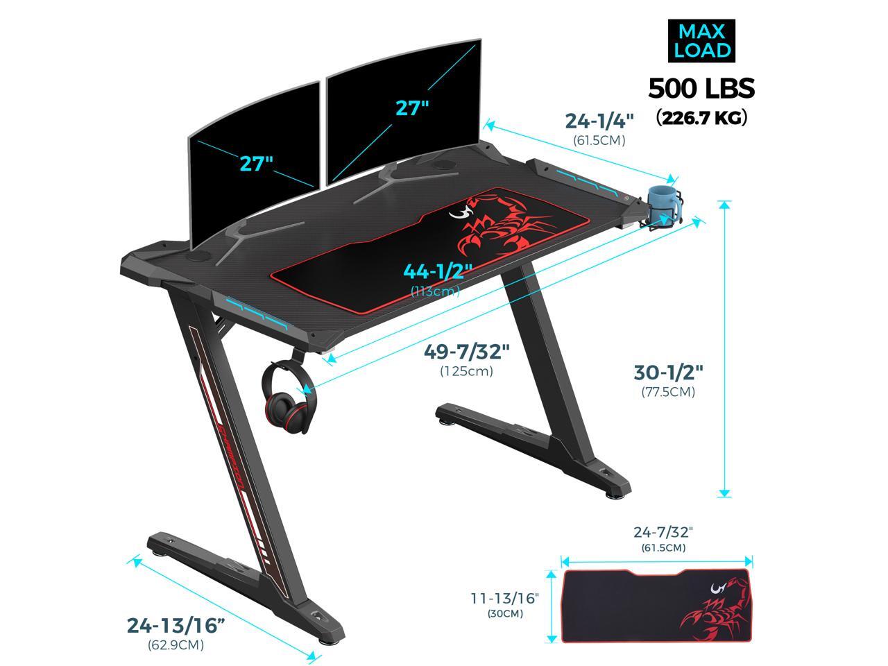 Eureka Ergonomic Z1S Gaming Desk, Z Shaped Computer Desk with RGB LED