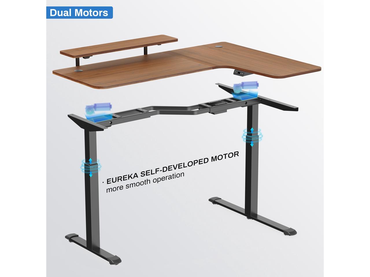 EUREKA ERGONOMIC 61" Standing Desk With Keyboard Tray, L Shaped ...