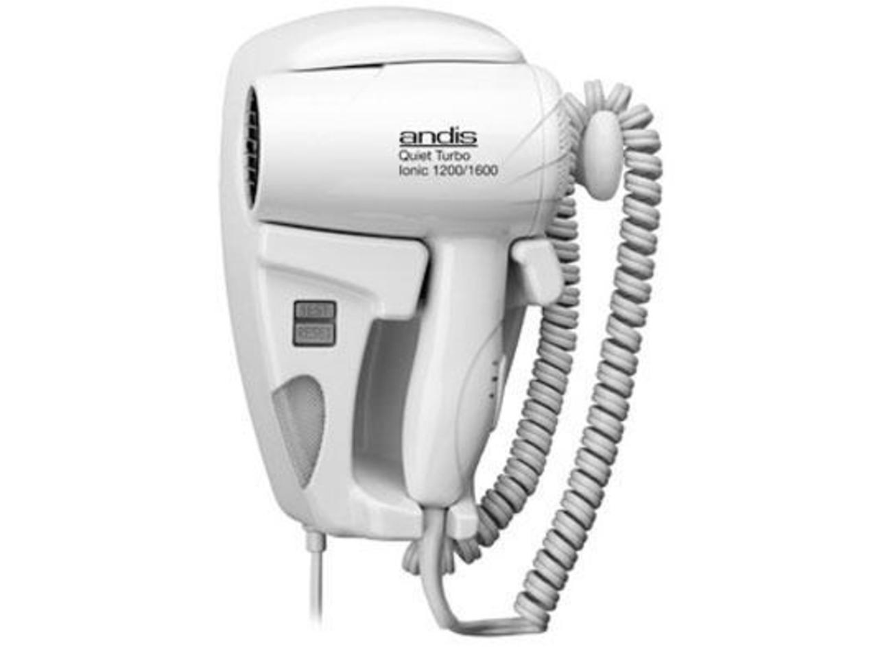 Andis 1600 Watt Quiet Wall Mounted Hangup Hair Dryer With Night Light White 30975 