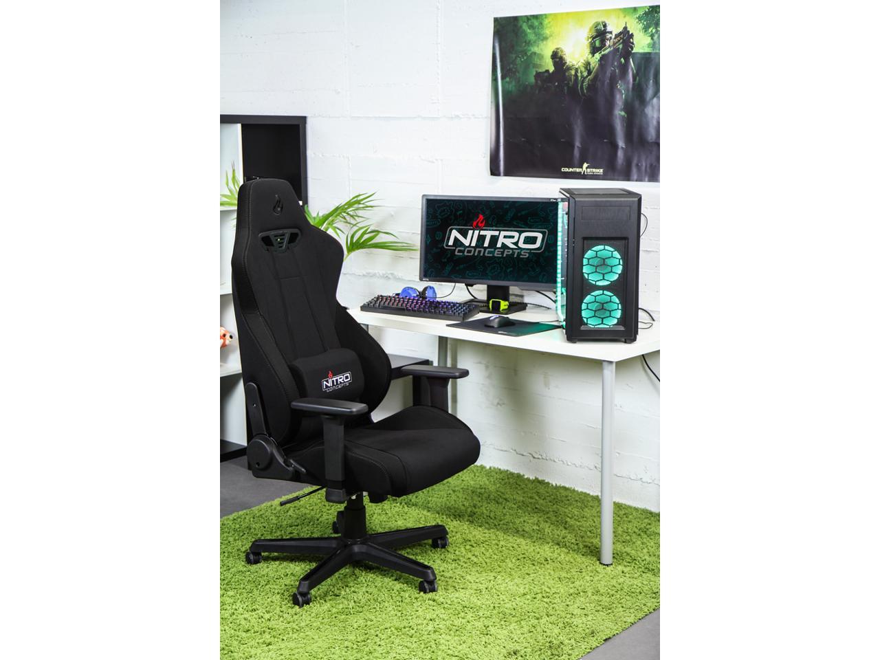 Nitro Concepts S300 Stealth Black Ergonomic Office Gaming Chair Nc S300 B Newegg Com