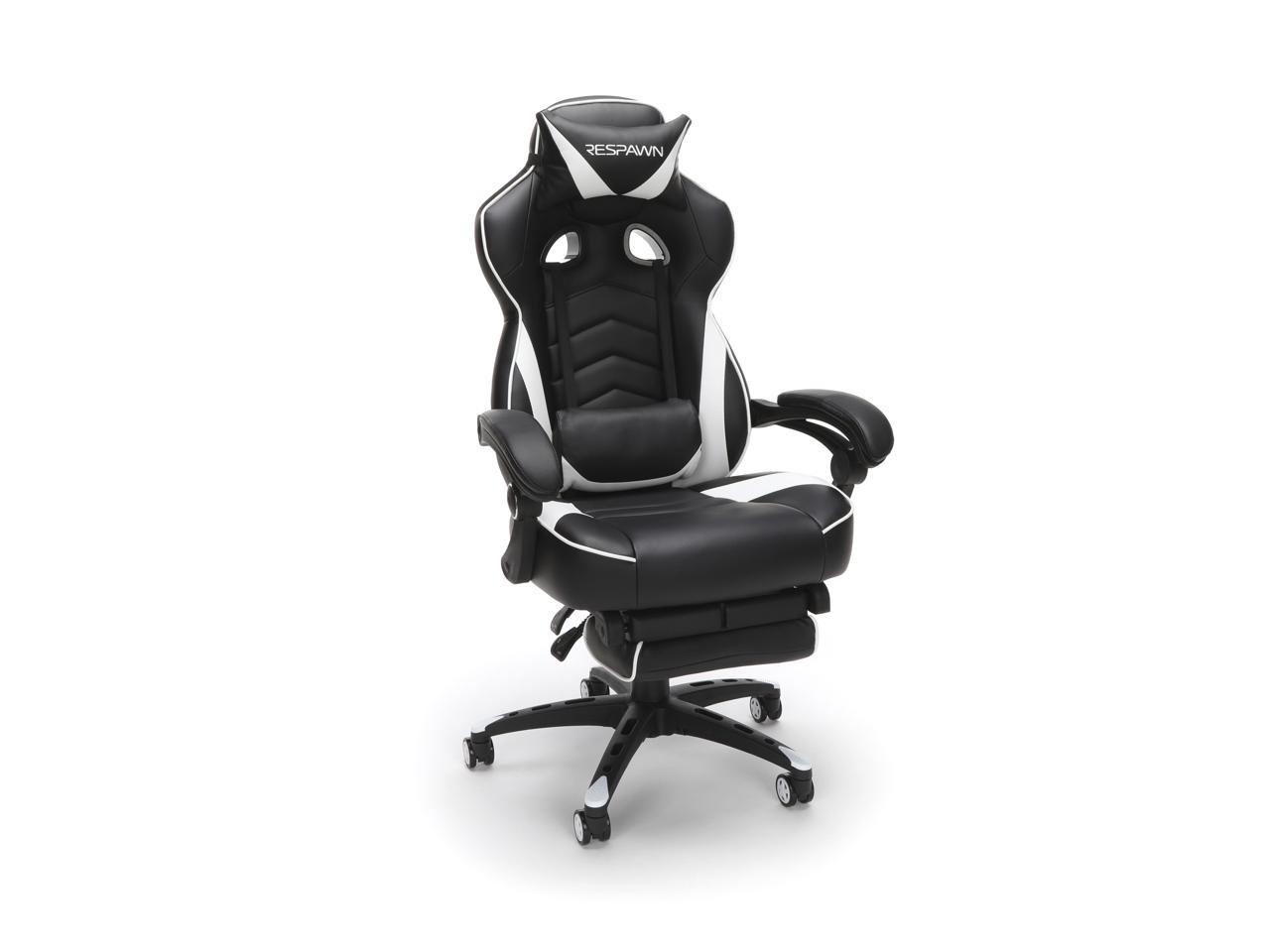 Respawn 110 Racing Style Gaming Chair Reclining Ergonomic Leather Chair With Footrest In White Rsp 110 Wht Newegg Com