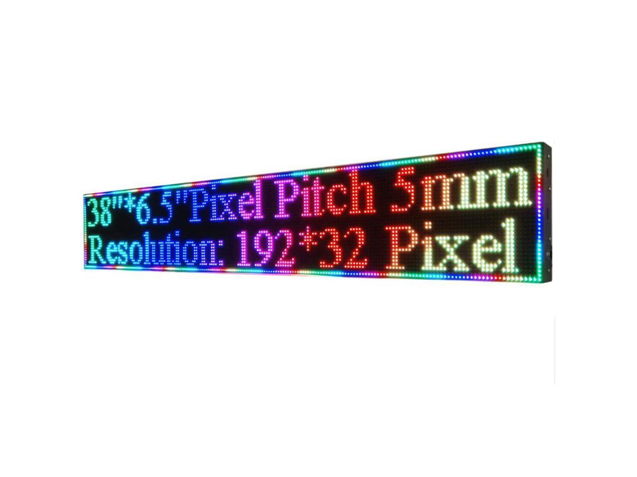 Indoor P5 Full Color LED Sign 25x 6.5 Programmable Scrolling Display Message Board 