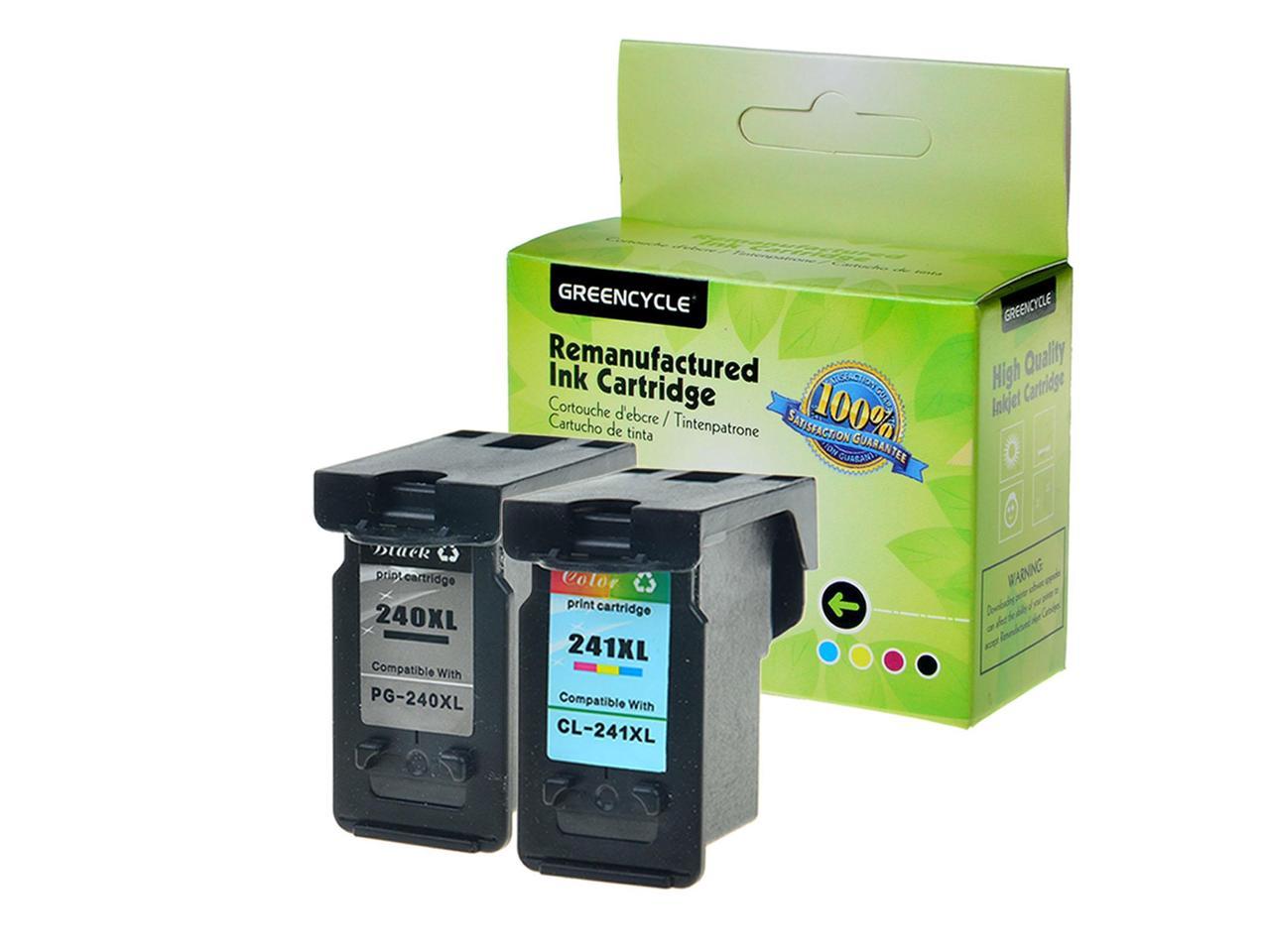 GREENCYCLE 2 Pack Ink Cartridge Compatible Set PG-240XL CL ...