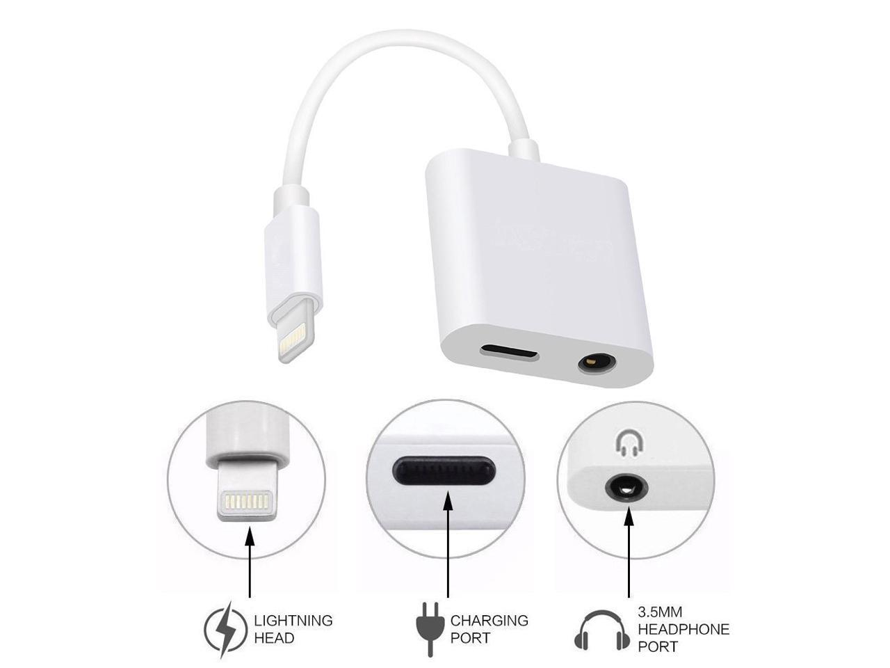 Lightning to Headphone Jack Adapter, iPhone Adapter Splitter Headphone
