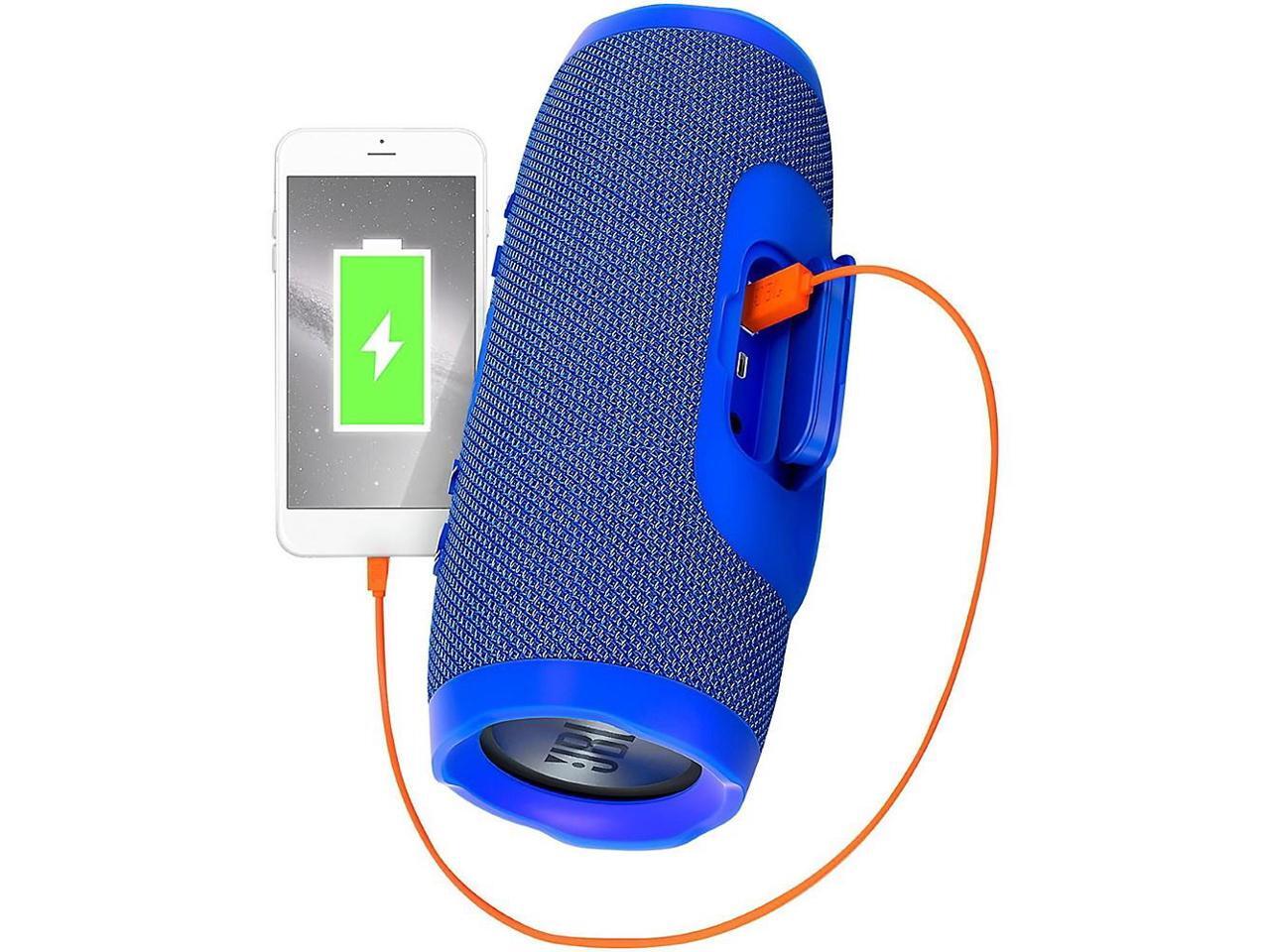 JBL Charge 3 Waterproof Portable Bluetooth Speaker (Blue)