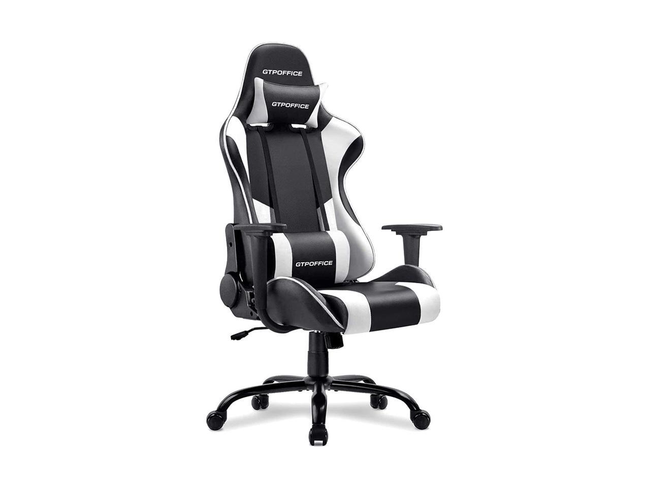 Gtracing Gaming Chair Racing Office Computer Chair Pu Leather Ergonomic Backrest And Seat Height Adjustable Recliner Swivel Rocker With Headrest And Lumbar Pillow E Sports Chair Black Walmart Canada