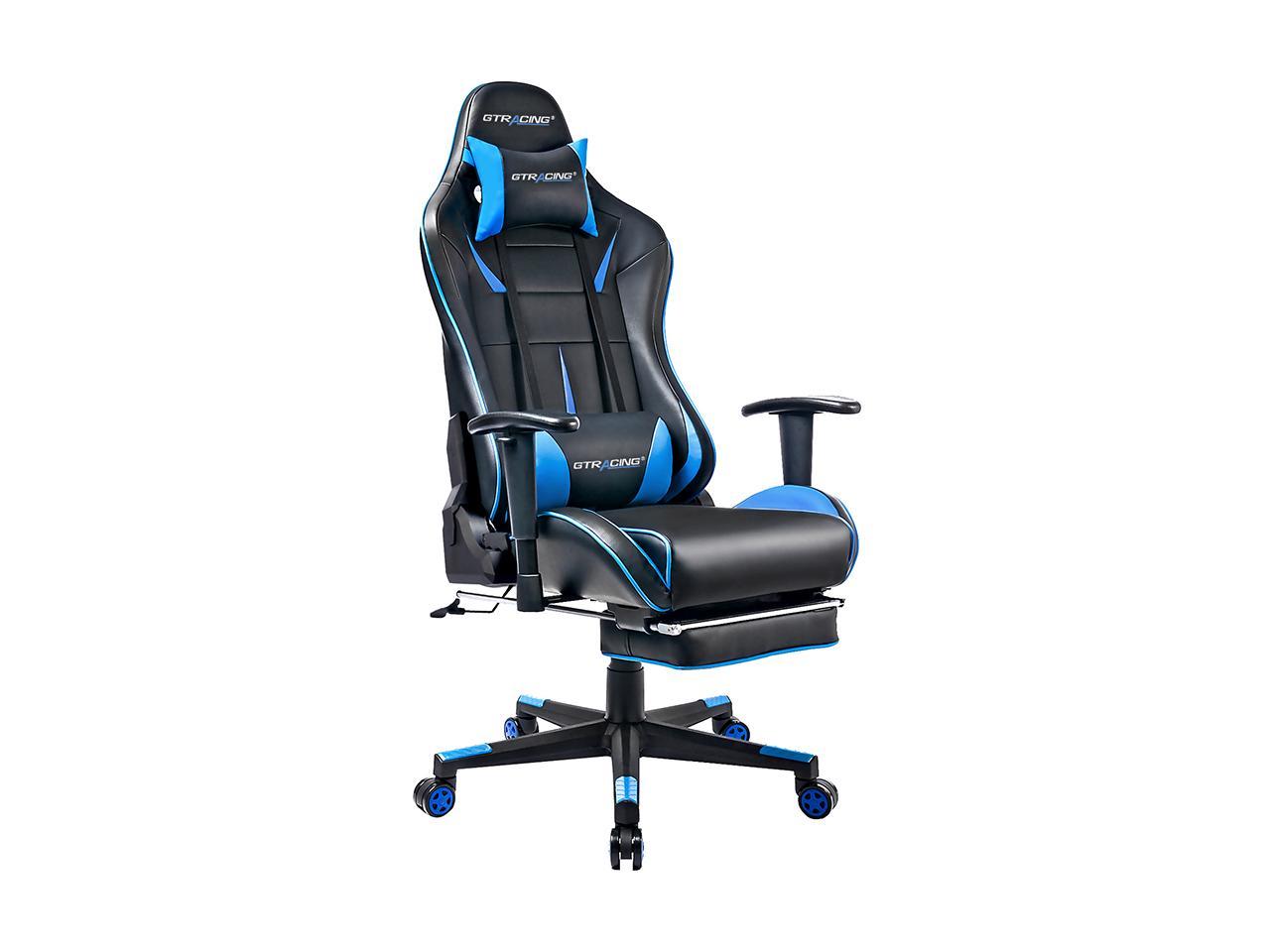 Gtracing Gaming Chair Ergonomic Office Chair With Footrest Heavy Duty E Sports Chair For Pro Gamer Seat Height Adjustable Multifunction Recliner With Headrest And Lumbar Support Pillow Gt909 Newegg Com