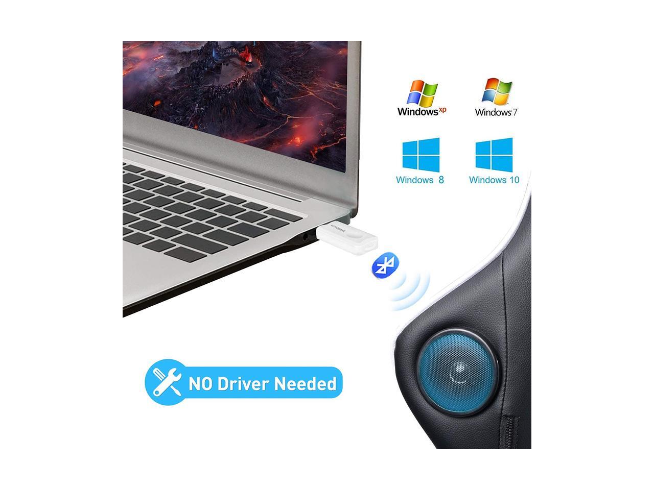 GTRACING Bluetooth USB Adapter Transmitter V5.0 Wireless Dongle for PC