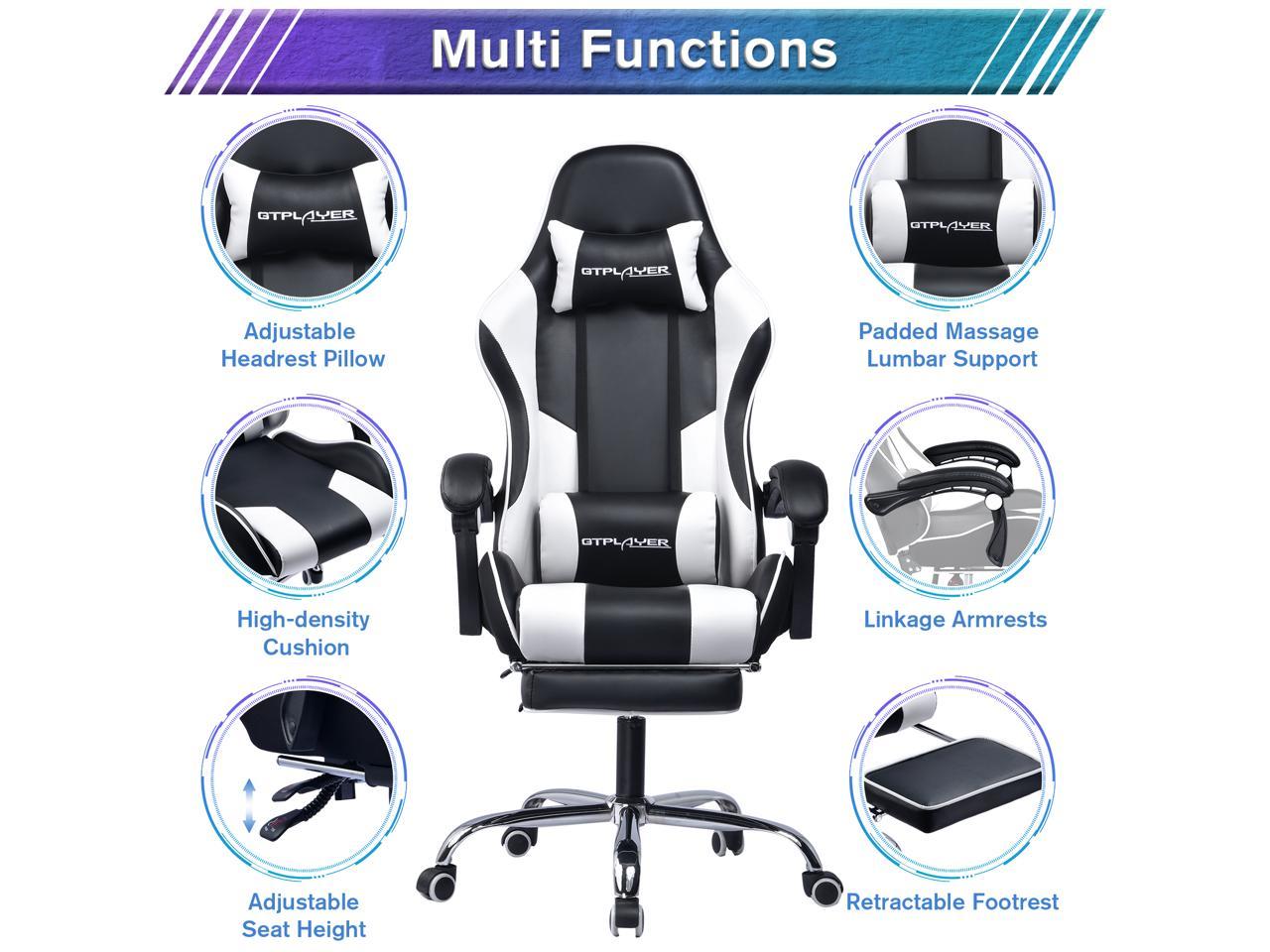 GTPLAYER Gaming Chair,Computer Chair with Footrest and Lumbar Support for Gaming 