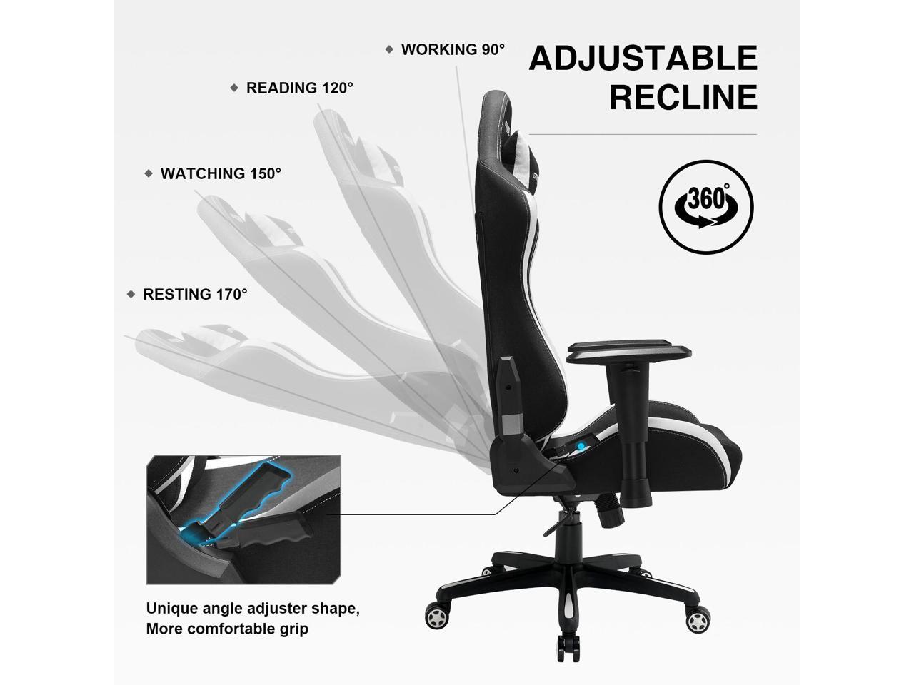 GTRACING Gaming Chair Office Chair High Back Fabric Computer Chair Desk ...