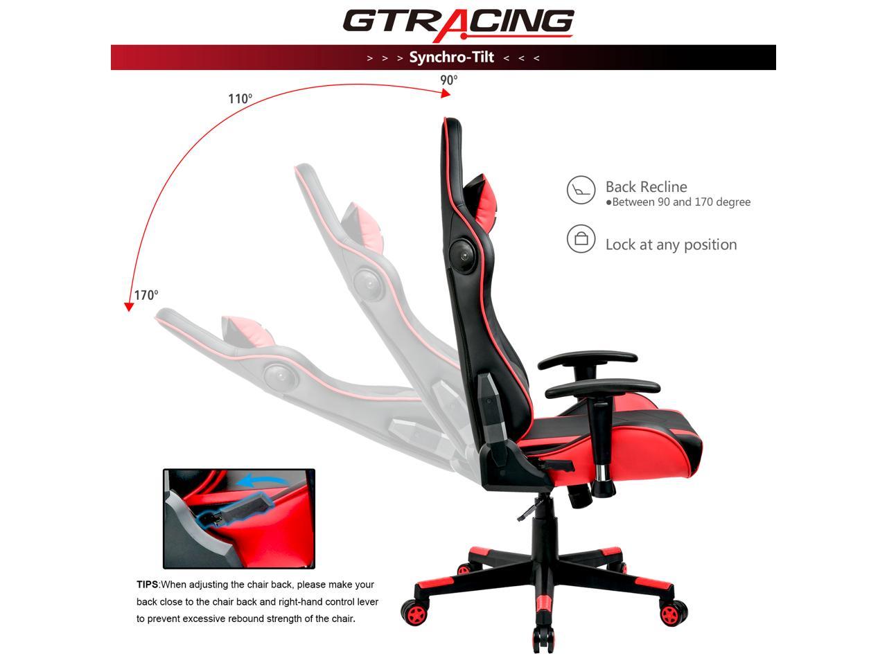 GTRACING Gaming Chair with Bluetooth Speakers Music Video Game Chair ...