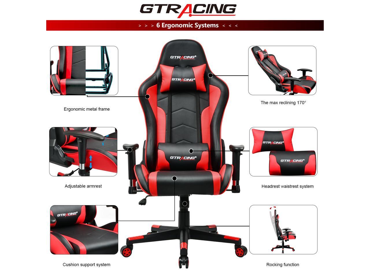 GTRACING Gaming Chair with Bluetooth Speakers Music Video Game Chair