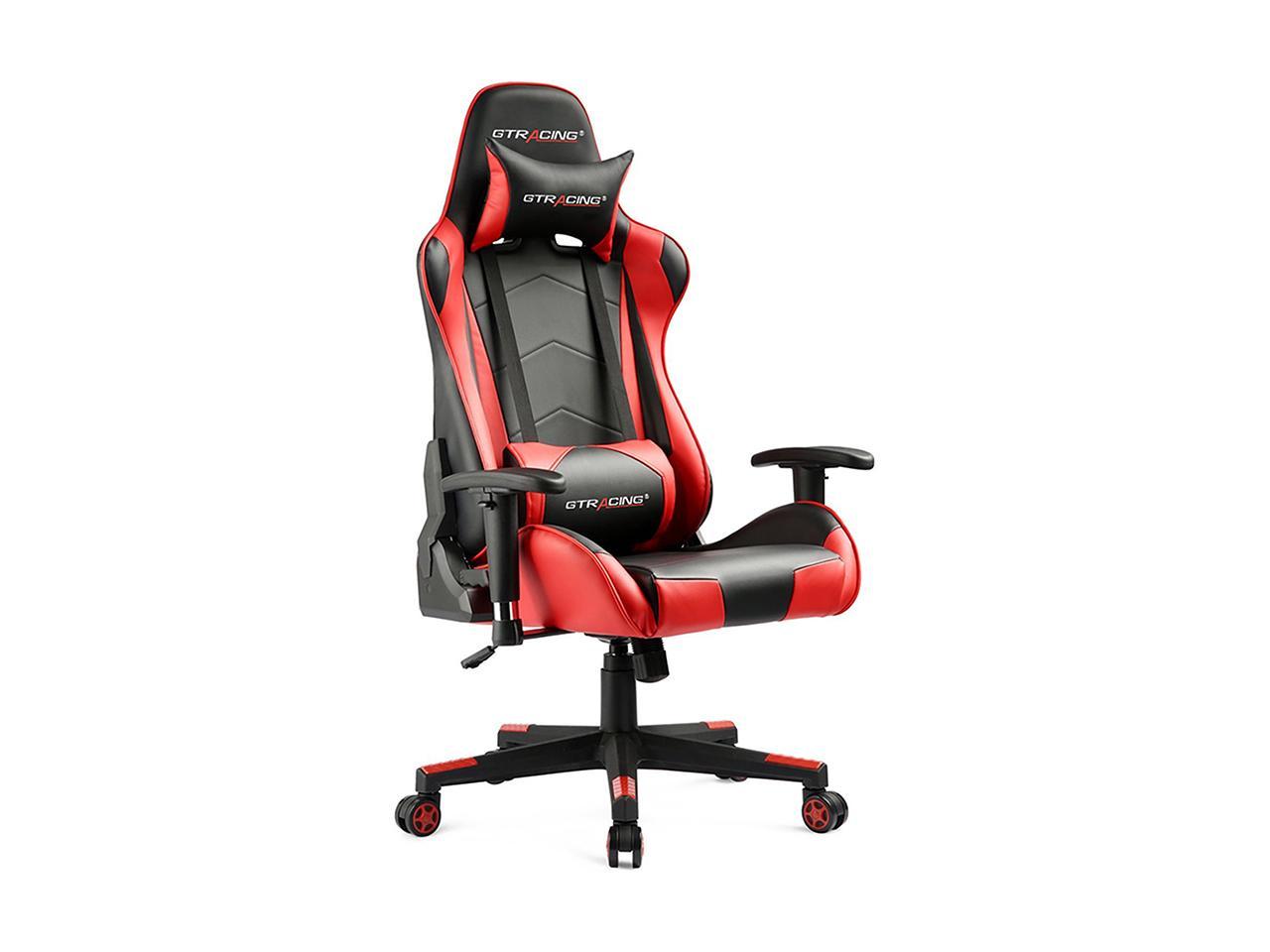 GTRACING Ergonomic Backrest and Seat Height Adjustment Swivel Lumbar Support Gaming Chair  Tilt eSports Chair (Black/Red)