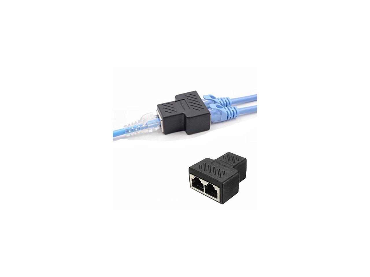 1 IN 2 OUT RJ45 CAT 5 6 LAN Ethernet Splitter Connector Adapter for PC 5 Packs 