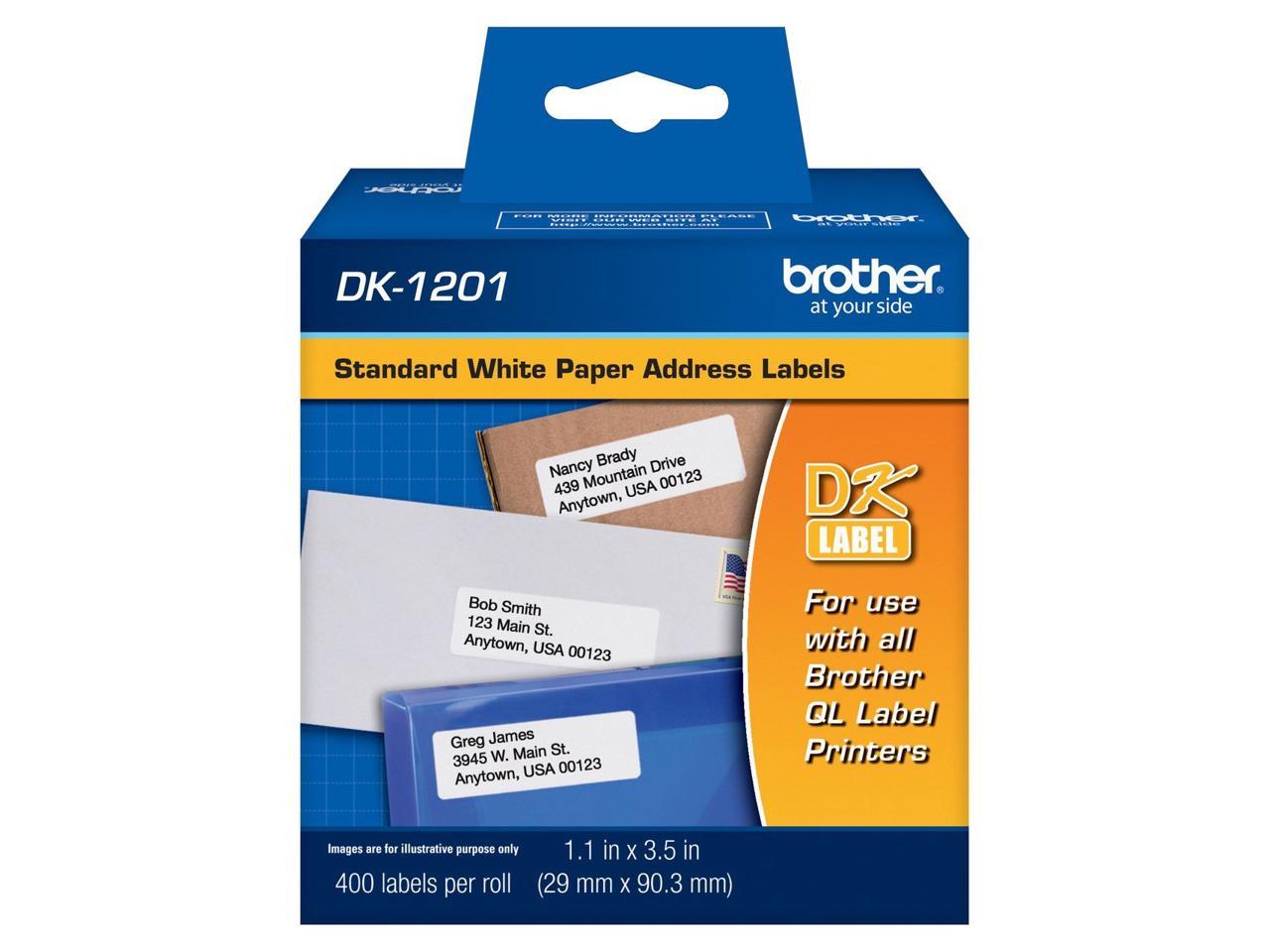 5 X Brother DK-1201 Standard Address White Die-Cut Paper Label (400 ...