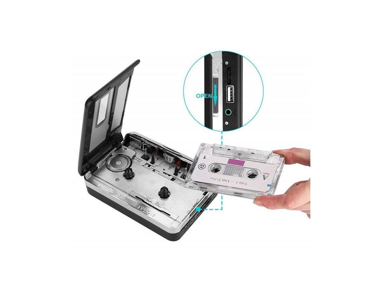 Cassette Tape To MP3 Converter - Portable USB Cassette Grabber For Transferring Old Tapes To Digital MP3 Files