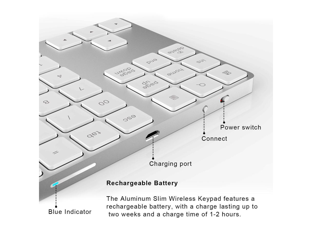 Mini Numeric Keyboard Wireless Bluetooth Keypad 34keys Calculator