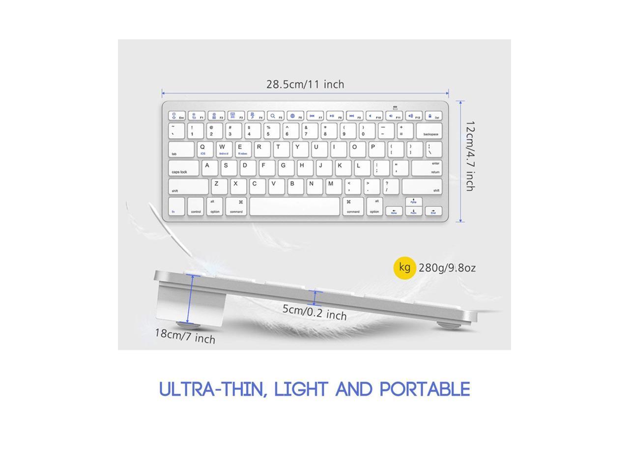 白色 78 Keys Ultra Thin Keyboard Black&White Anti-Slip Design and Mini Keyboard with 78 Keys for PC Laptop Office or Gaming First Choice for Home 