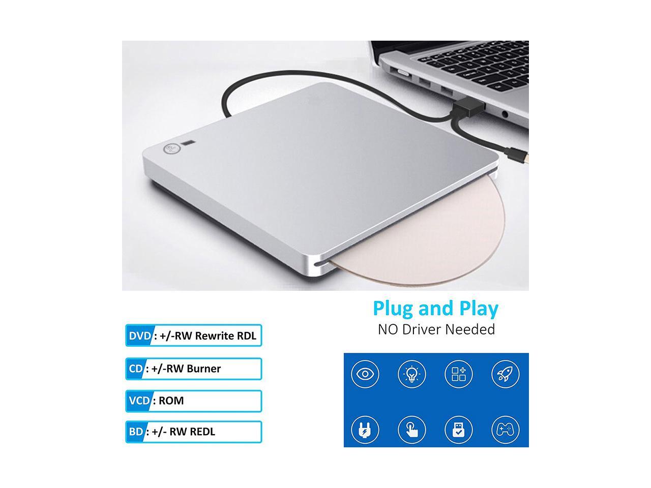 External USB 3.0 and TypeC Bluray Burner ,DVD Drive, Ultra Slim Slot