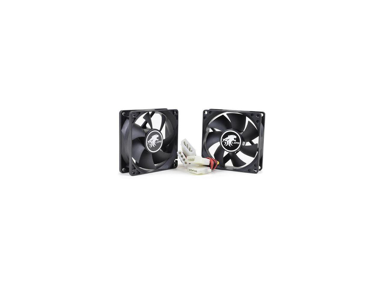 Lepa Silent 80mm Case Fan w/4Pin Connector 2Pack (Black)
