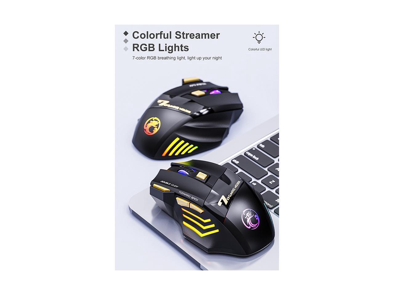 iMICE GW-X7 7-button Silent Rechargeable Wireless Gaming Mouse with ...