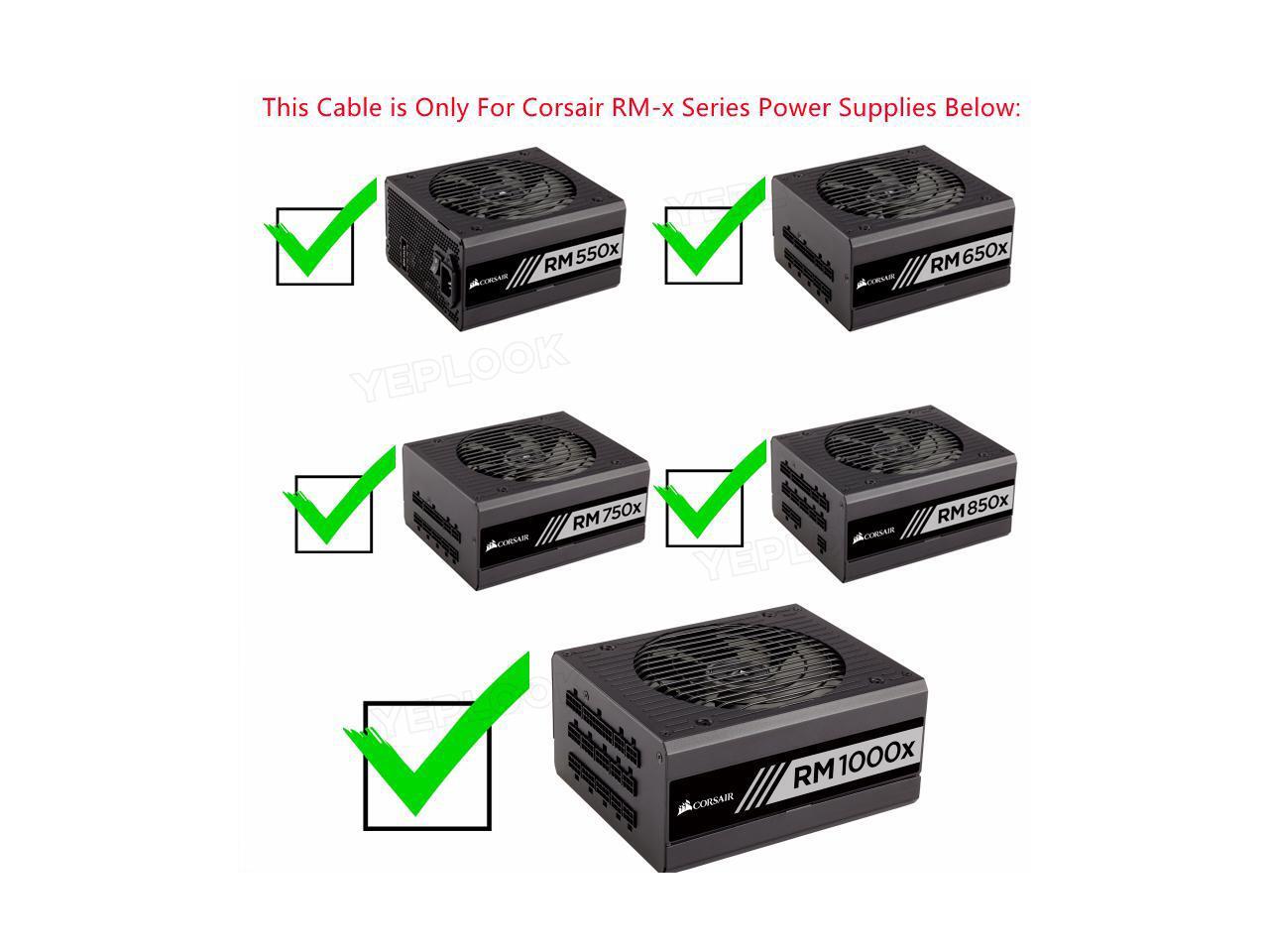 PCIe 6Pin to 4 SATA 15Pin SSD Power Supply Cable For Corsair RMx Series Modular PSU RM550x