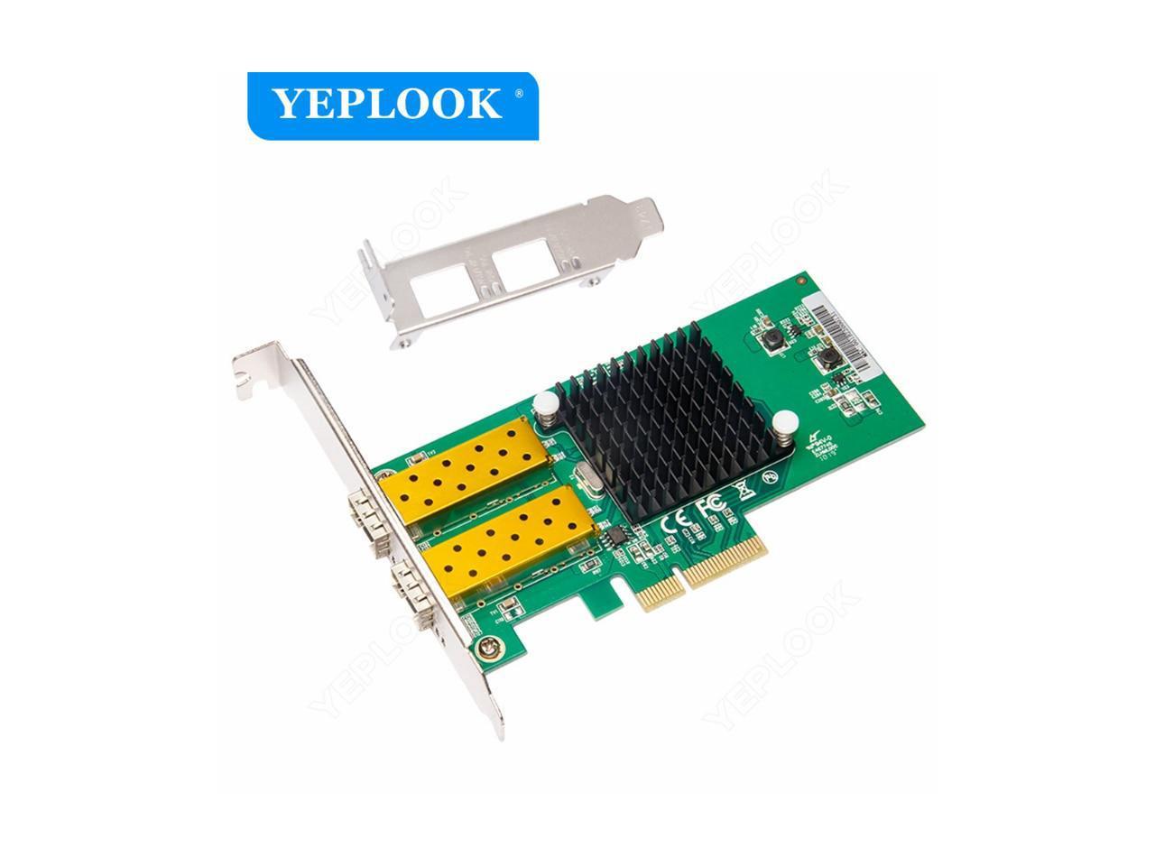 2 Port SFP Network Card PCIe 4X 1000Mbps 1G Fiber Optic Gigabit Ethernet  Lan Adapter for Desktop Server Card Chipset Intel 82576