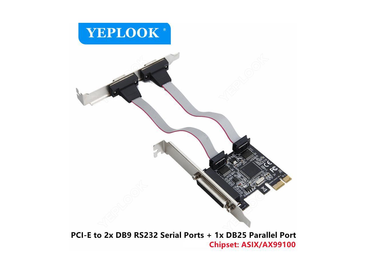 PCIe to Dual Serial Port DB9 RS232 COM+ Single DB25 Parallel Port