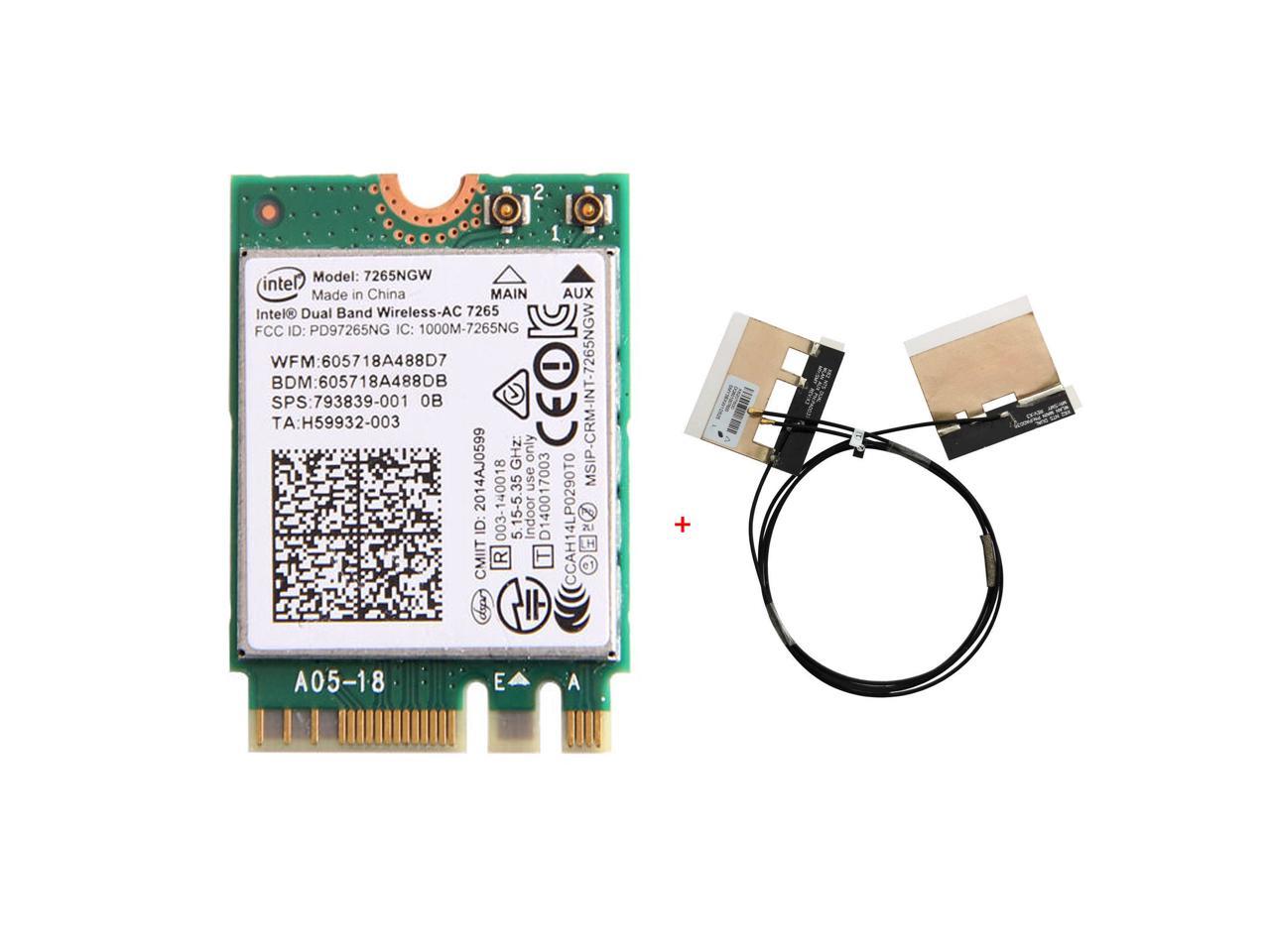 Duokon Wireless-Netzwerkadapter Intel Dual-Band-Wi-Fi-Karte Wireless AC-7265 867 Mbps Bluetooth 4.0 Mini-PCI E Wireless-Karte Unterstützung OS Win7 Win8 Win10 