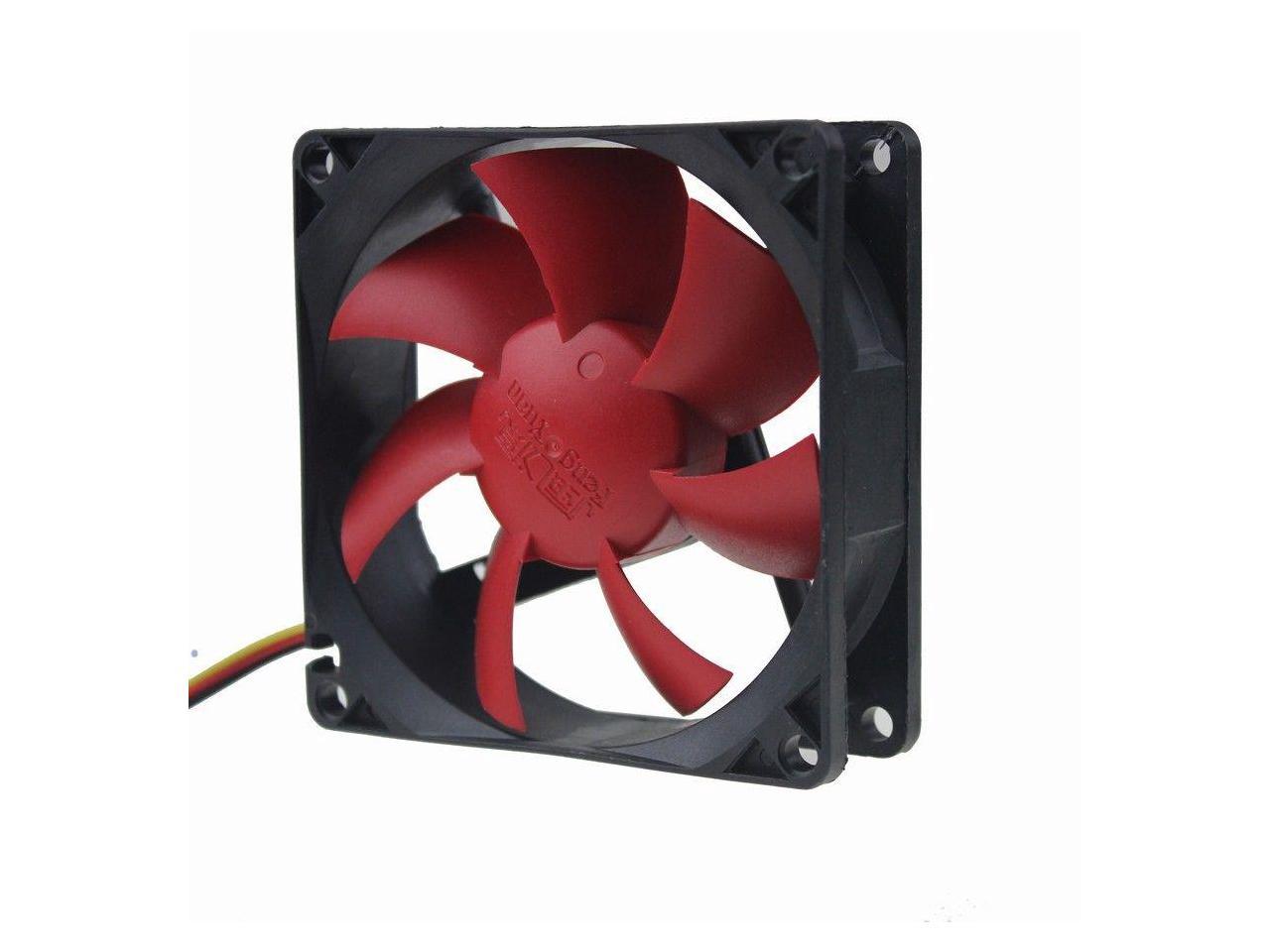 12V 9CM 90mm 90x90x25mm Cooling Case Fan PC CPU Computer Cooler 3pin Red Leaf 