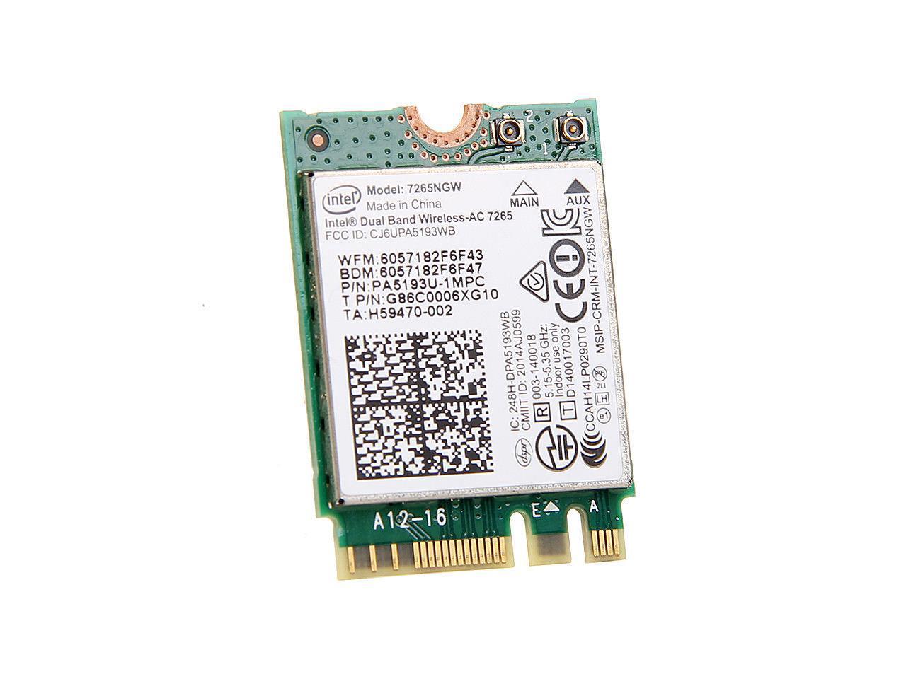 Intel Dual Band Wireless Ac 7265 7265ngw 802 11ac Bt 4 0 M 2 Ngff Wifi Card Newegg Com