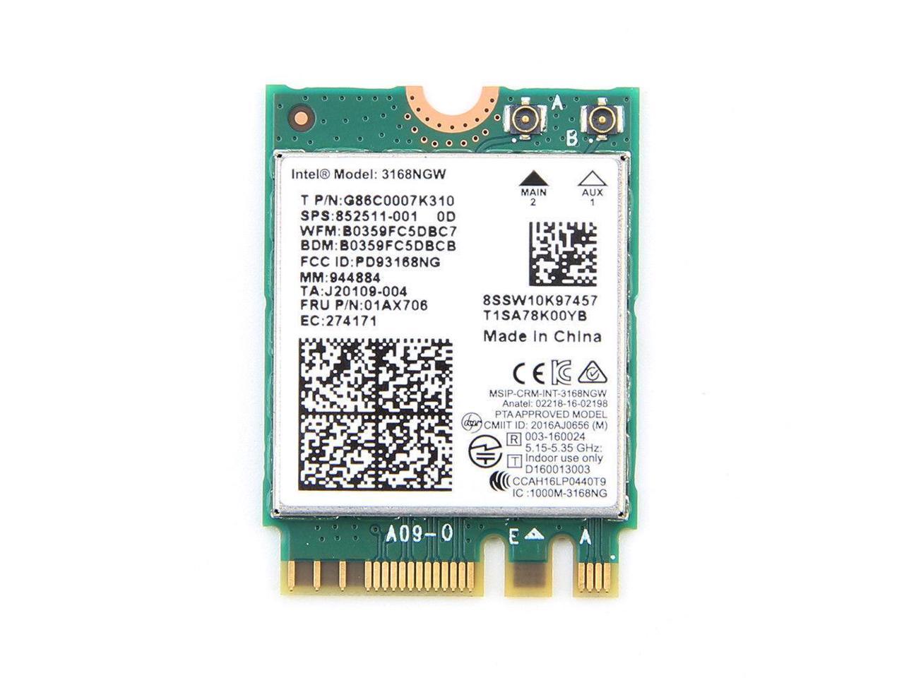 Intel Dual Band Wireless Ac 3168 Ngff 433mbps Wifi Bluetooth4 2 802 11ac Card Newegg Com