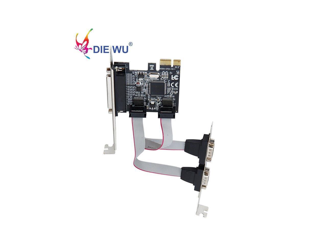 PCIE to 2 DB9 RS232 Serial Ports + 1 DB25 Parallel LPT Port Adapter