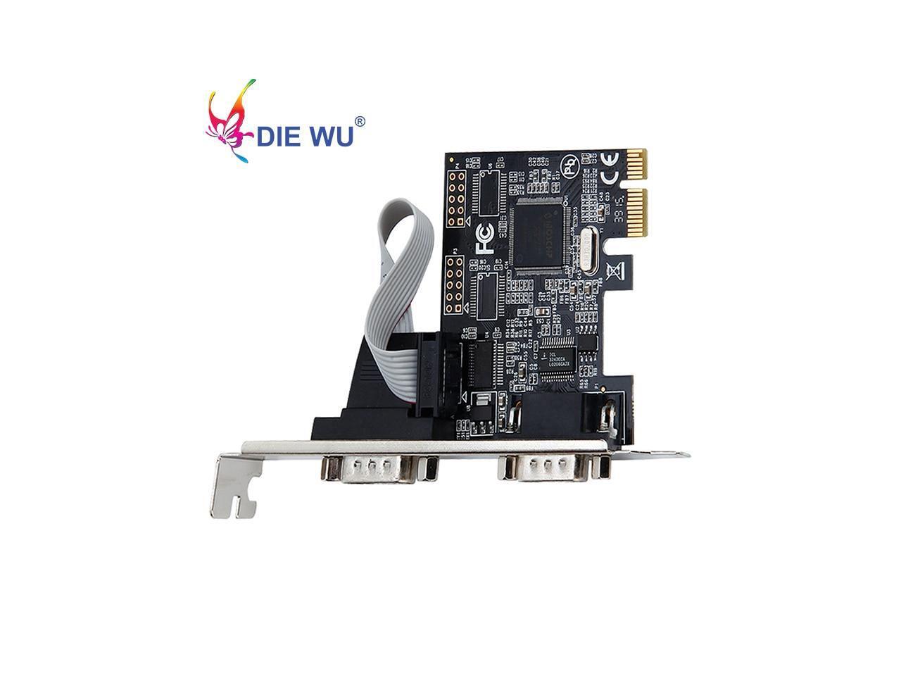 PCI Express I/O card Dual Serial DB9 RS232 COM 2 Ports Controller ...