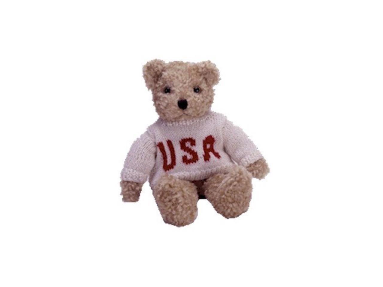 USA SWEATER Details about  / BABY CURLY BEAR TY BEANIE BABY 10/" BEAR