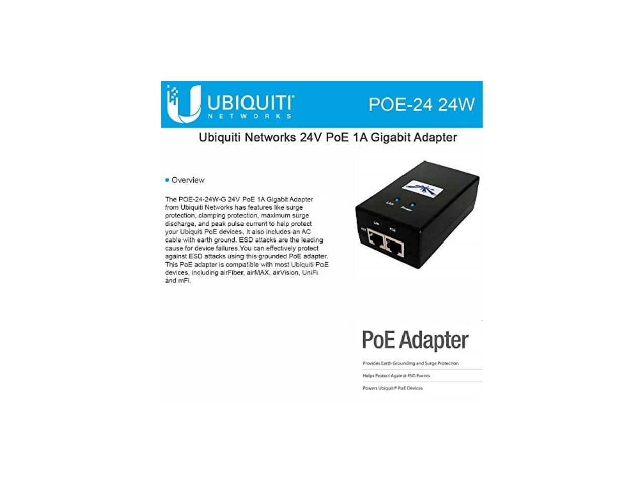 Ubiquiti Networks Power Over Adapters, 24V DC 1.0A (POE24