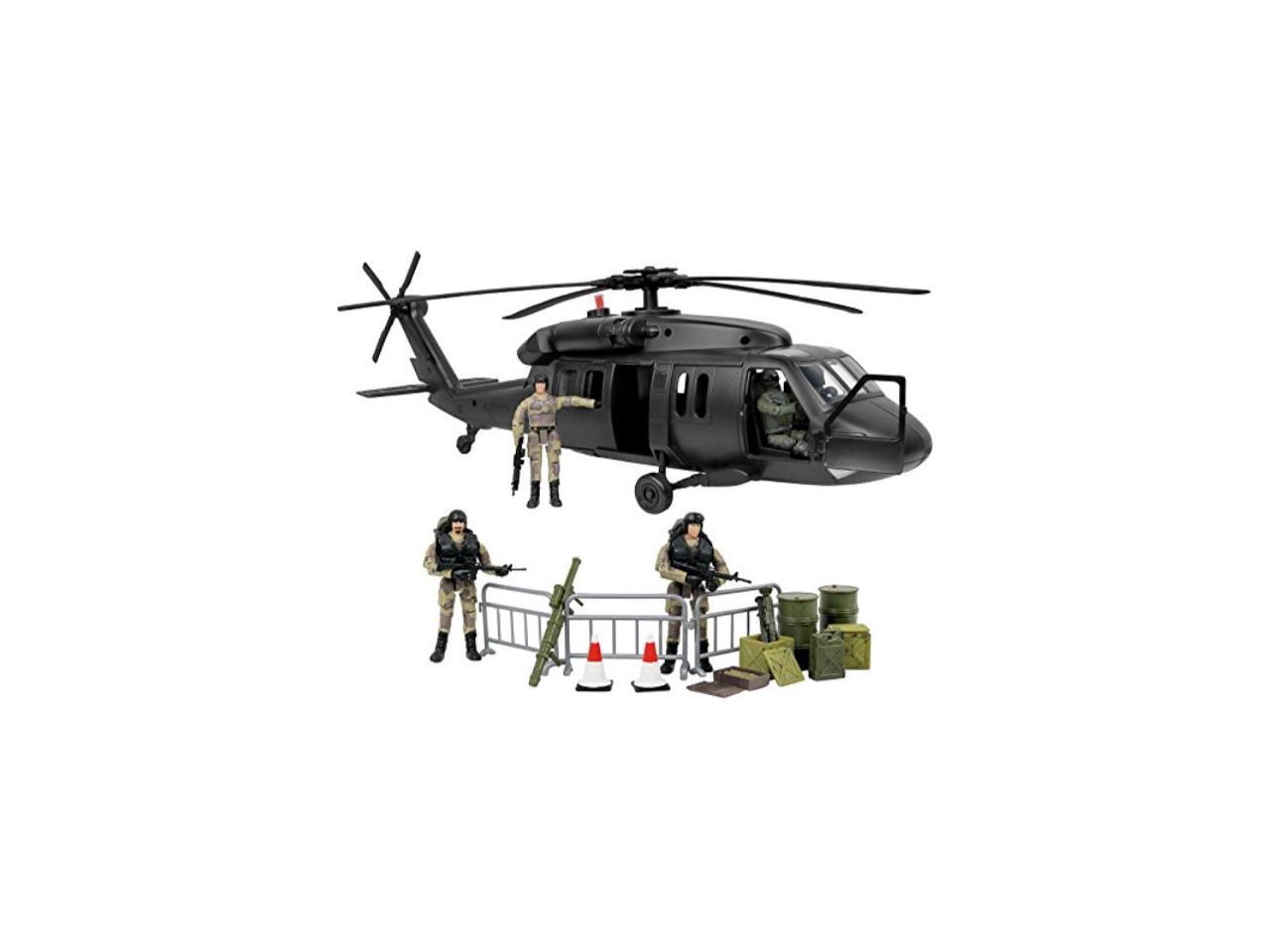 Click N Play Military Black Hawk Attack Combat Helicopter 30 Piece Play Set With Accessories Newegg Com