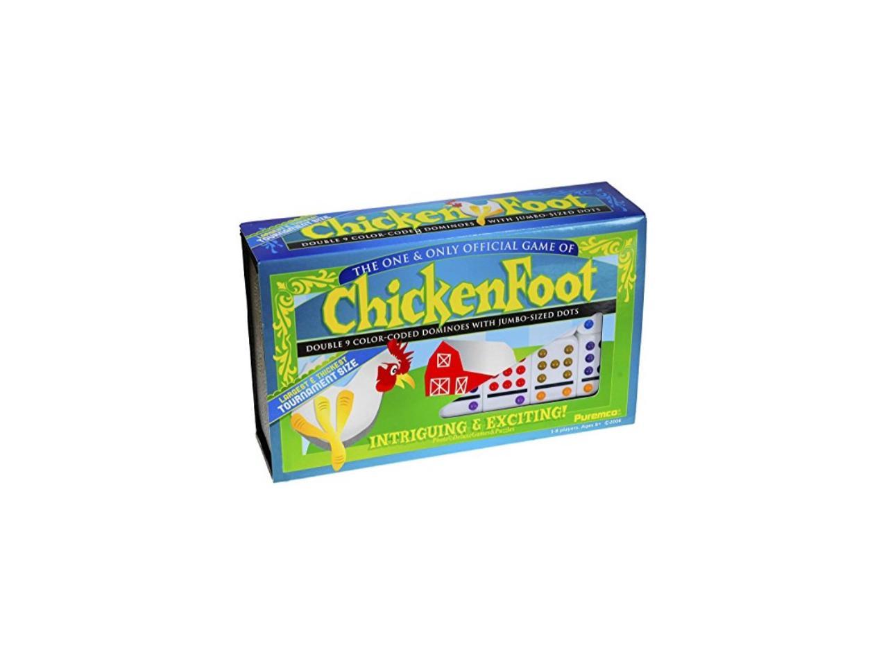 Tournament Size Set with Colored Dots Dominoes Chicken Foot Double 9