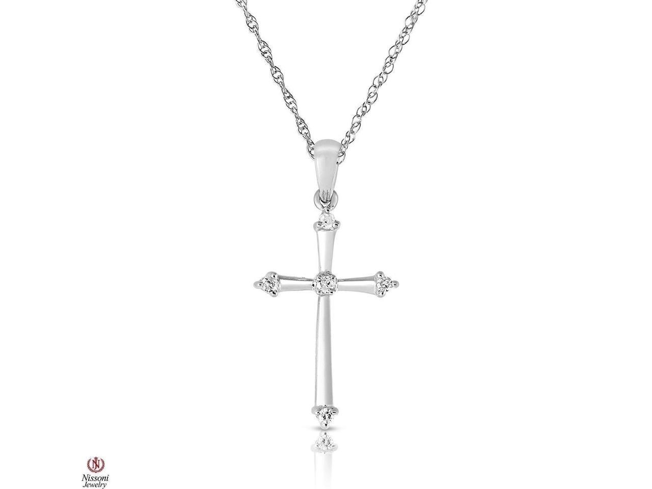 Womens Diamond Accent Cross Necklace 