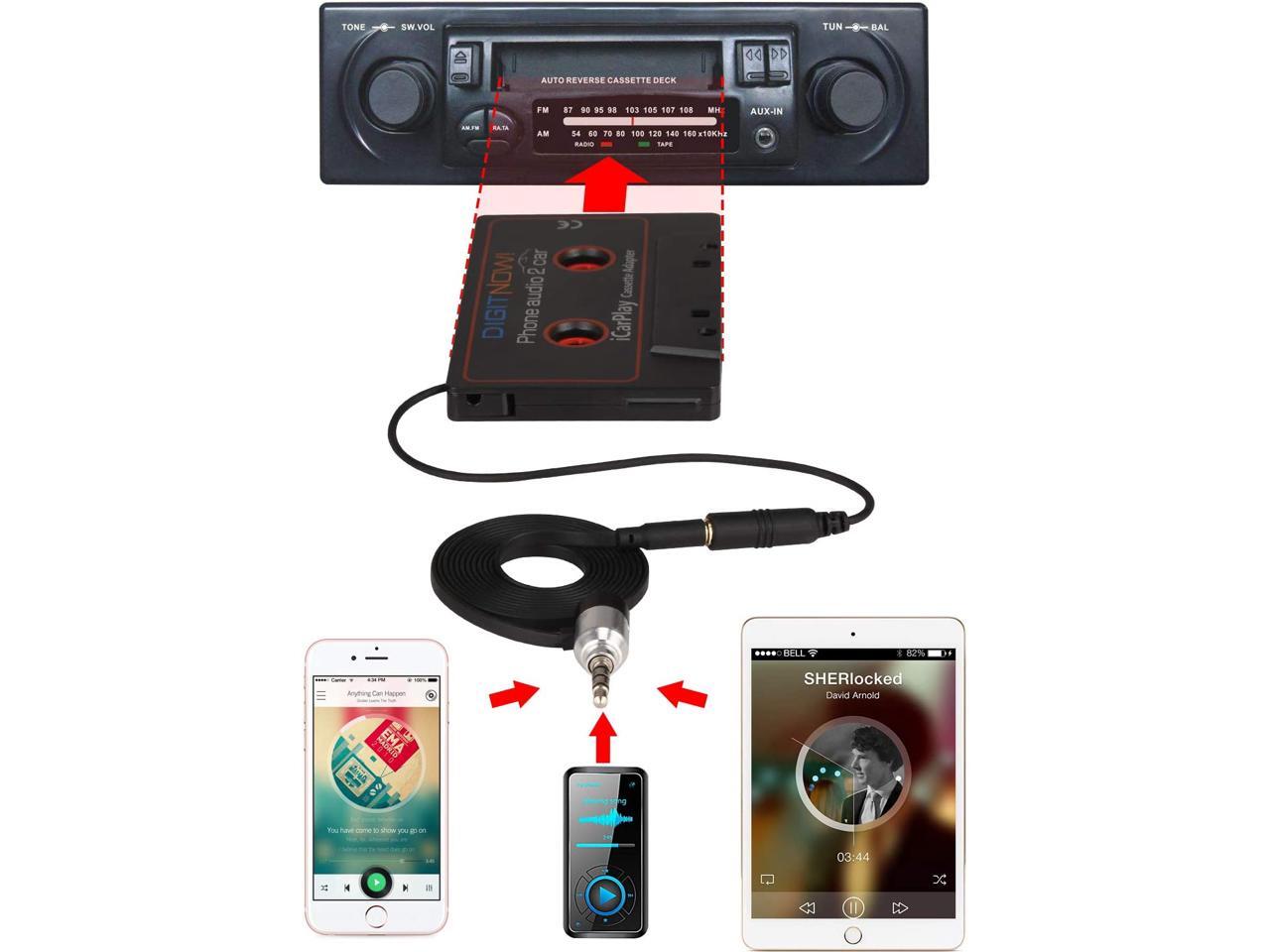 Car Cassette Adapter to Play Smartphone Music Through Cassette Deck