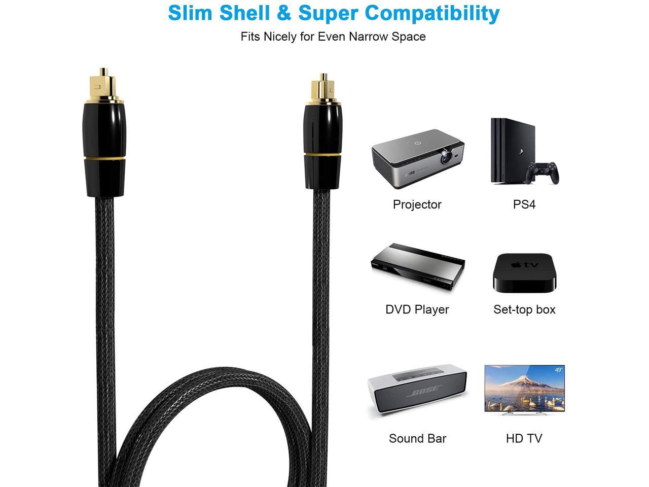 Digital Optical Audio Cable Toslink Cable(3.3 Feet)[Flawless Audio