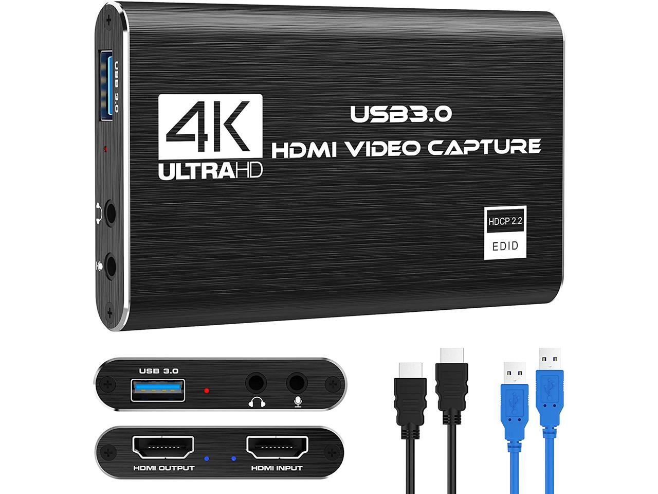 4K Audio Video Capture Card, USB 3.0 HDMI Video Capture Device, Full HD