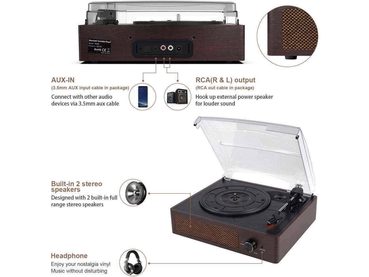 Bluetooth Record Player Belt-Driven 