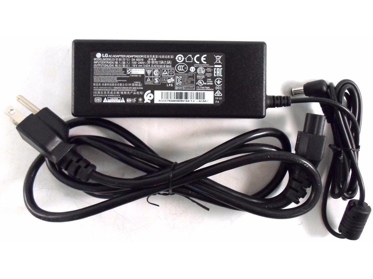 19V AC Adapter For LG 34UC79G-B 34" UltraWide Curved Gaming Monitor Power Supply 