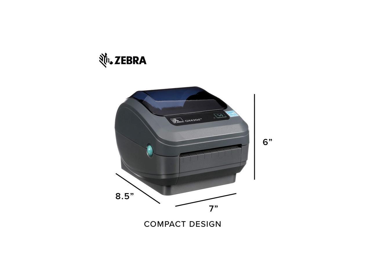Zebra - GX420d Direct Thermal Desktop Printer for Labels, Receipts, Barcodes, Tags, and Wrist ...