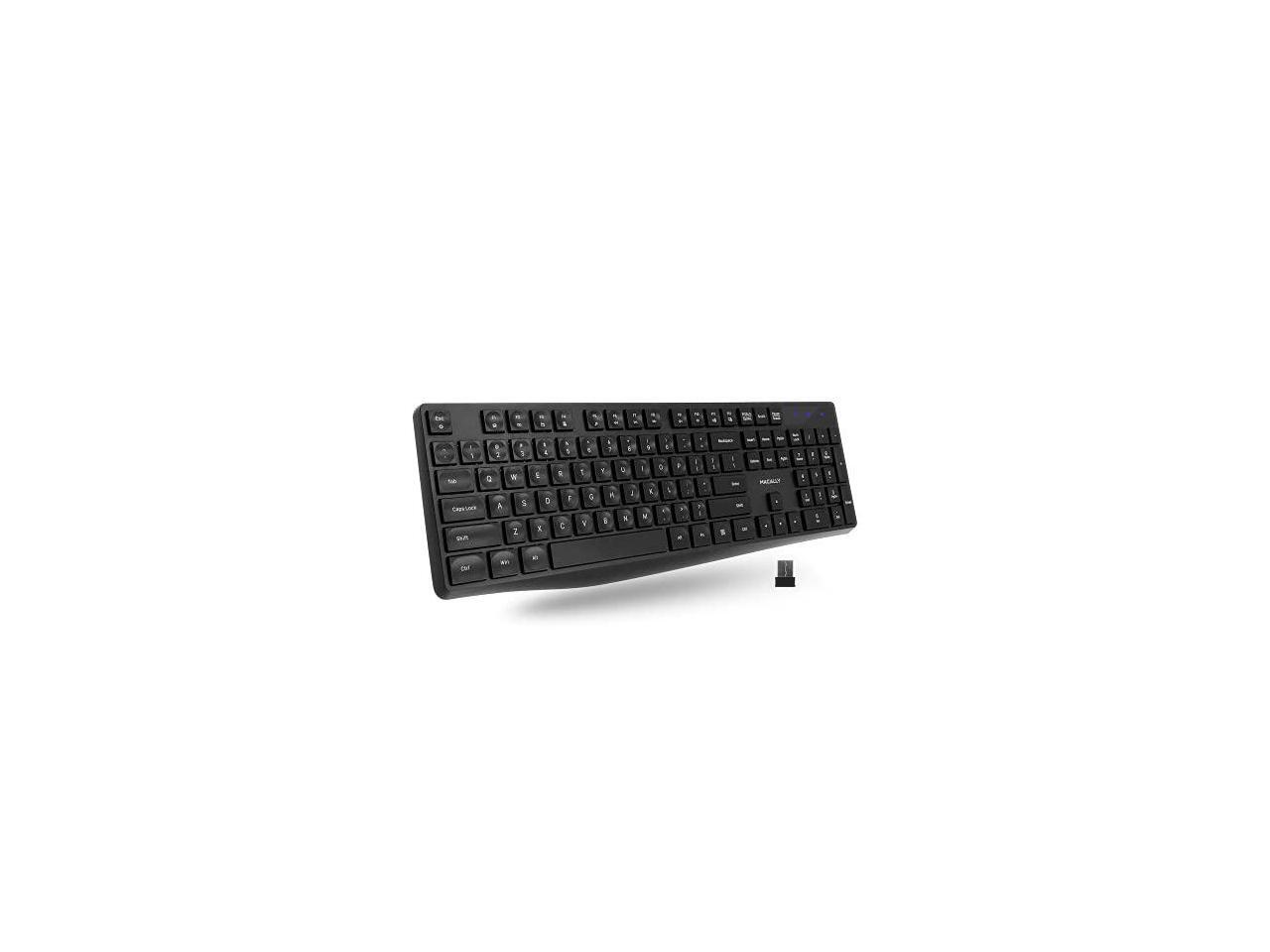 Macally 2.4G Wireless Keyboard FullSize Computer Keyboard Wireless with Numeric Keypad & 13