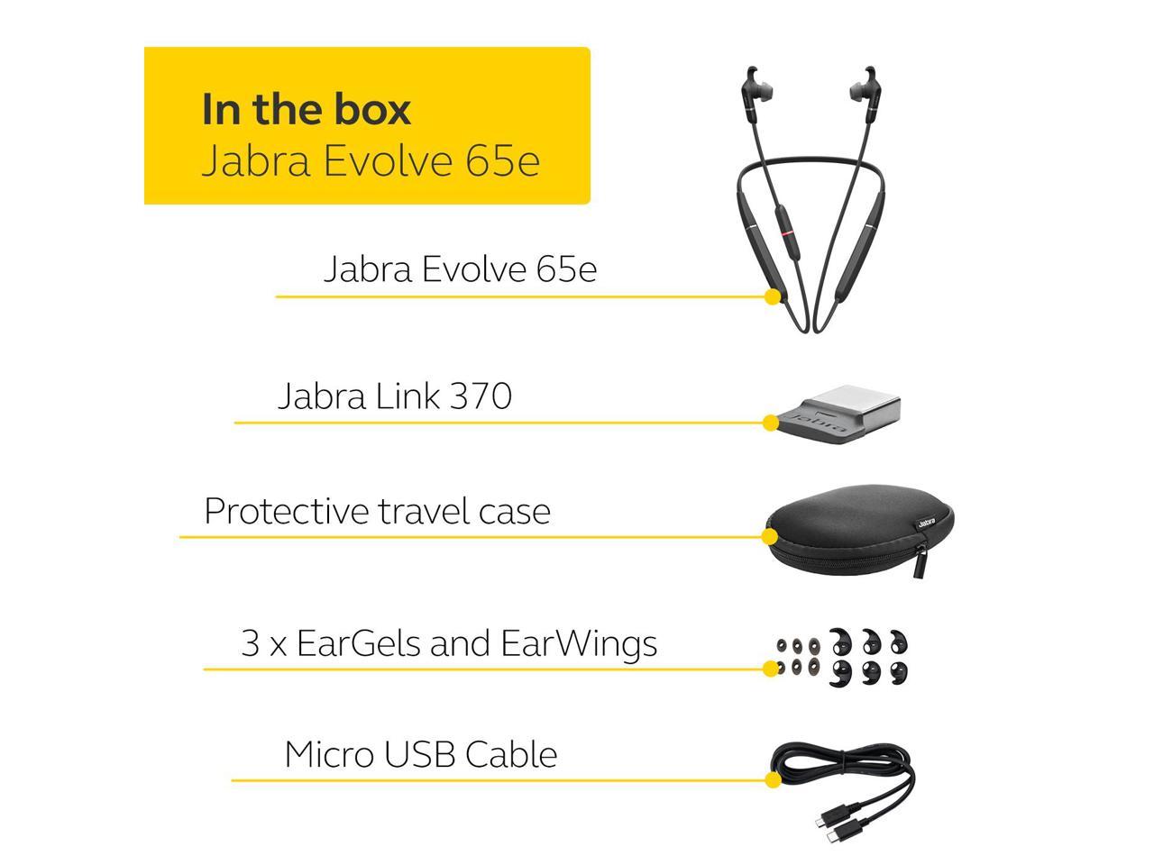 Jabra Evolve 65E MS & Link 370 (6599-623-109) - Newegg.com