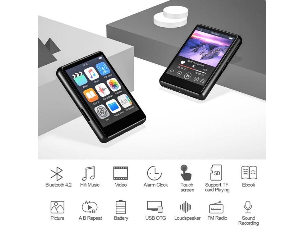 MP3 Player Bluetooth 5.0 Full Touch Screen with Linein Speaker and FM