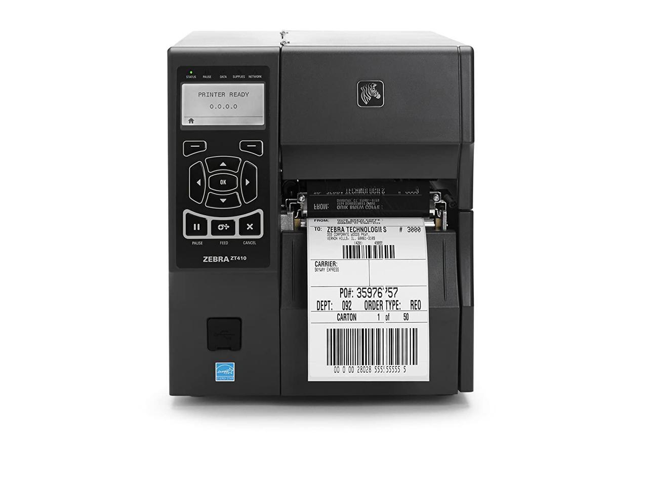 Zebra ZT410 4" Industrial Thermal Transfer Label Printer, LCD, 203dpi