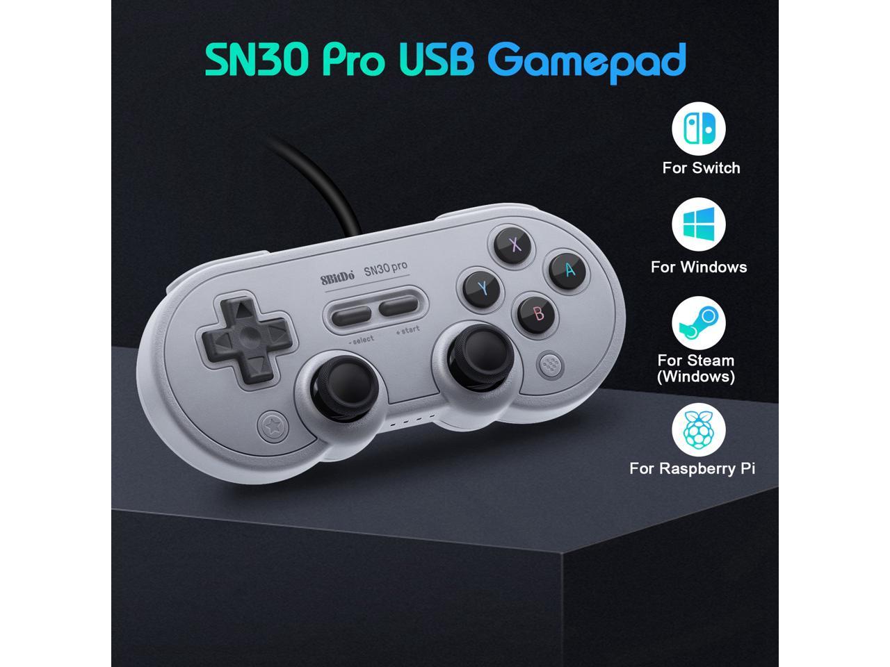 8bitdo Sn30 Pro Usb Gamepad For Nintendo Switch Windows Raspberry Pi Gray Edition Newegg Com